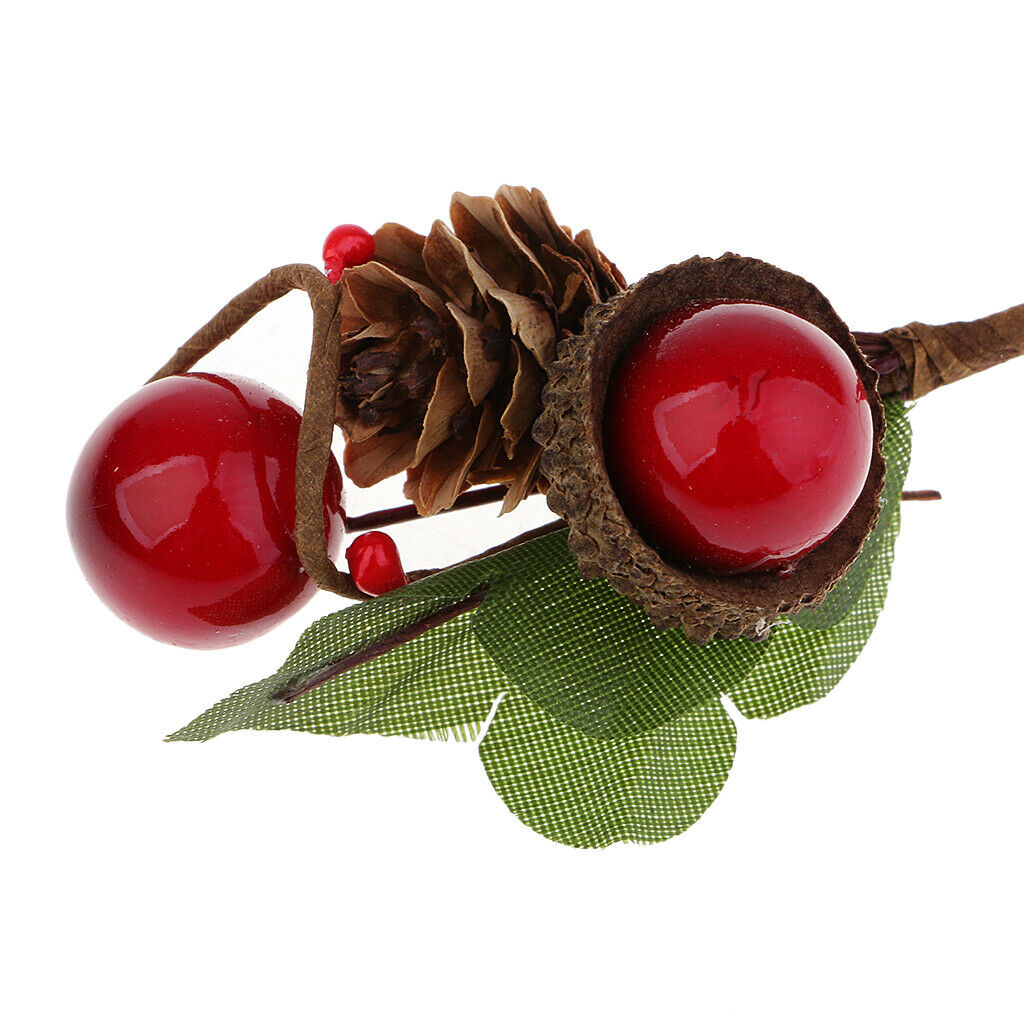 5pcs Artificial Flowers Pine Cone Flower Branch For Party Embellishments