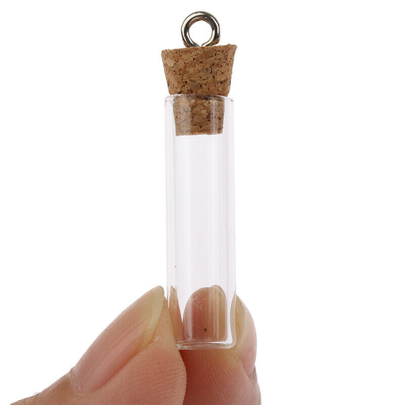 1Pc Mini Glass Bottles Small Vials Cork Glass Jars Multi Usage Cork Wish Gl Qx