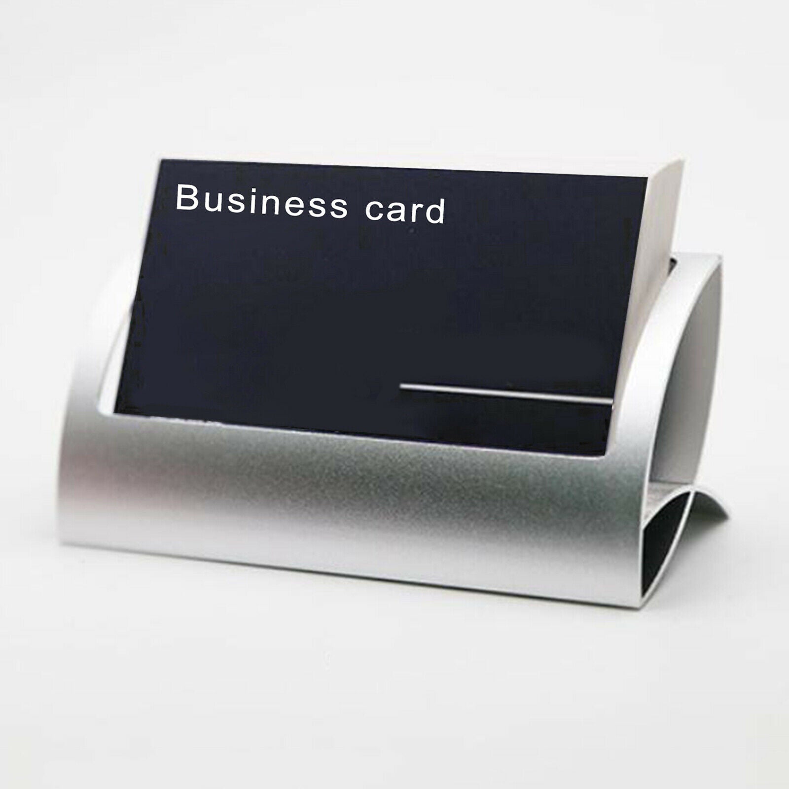 2 pieces aluminum alloy desktop Q shape business card holder for trade shows