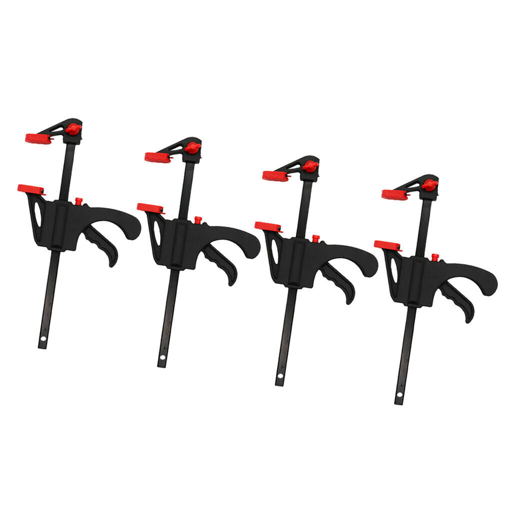 4 x Durable Black Heavy Duty Adjustable Wood Bar Clamp F Woodworking Clip