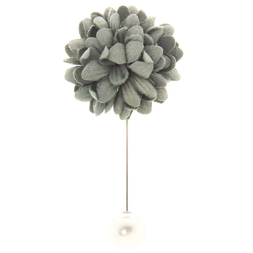 Mens Lapel Light green Flower Boutonniere Stick Brooch Pin Corsage