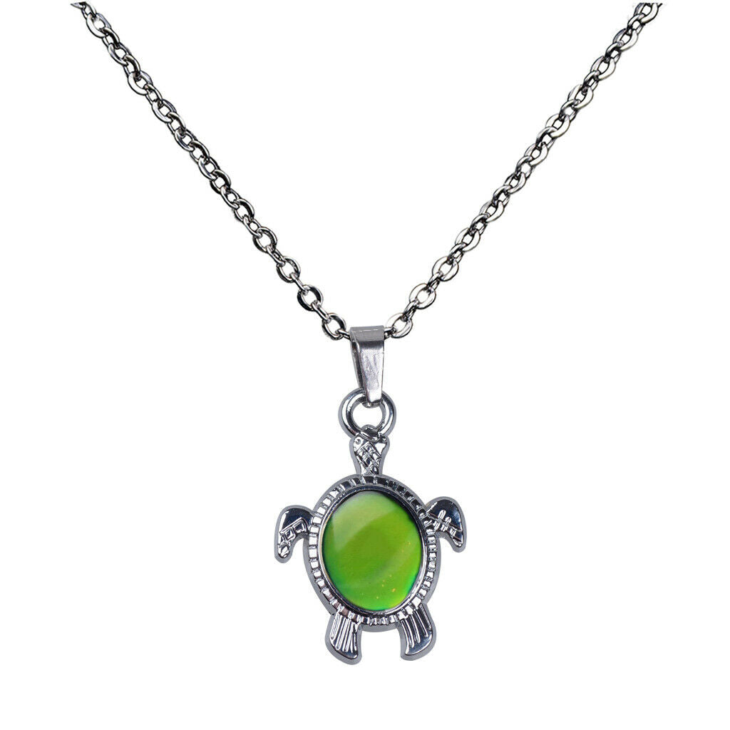 2 Pieces Mini Butterfly Turtle Pendant Color Change Emotion Mood Necklace