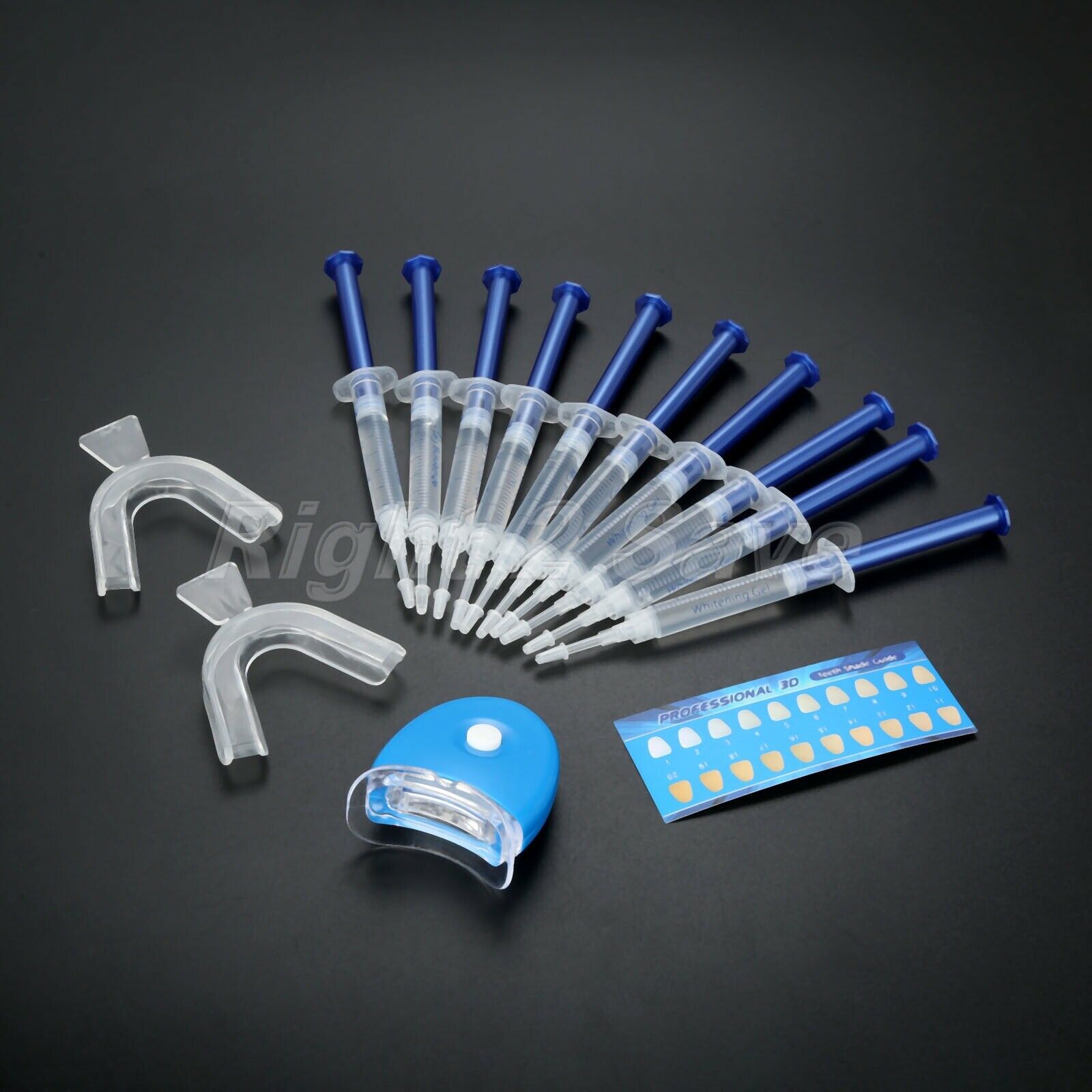 Teeth Whitening Kit 10 Tubes+2 Trays+LED Light Tooth Bleach Bright Oral Hygiene