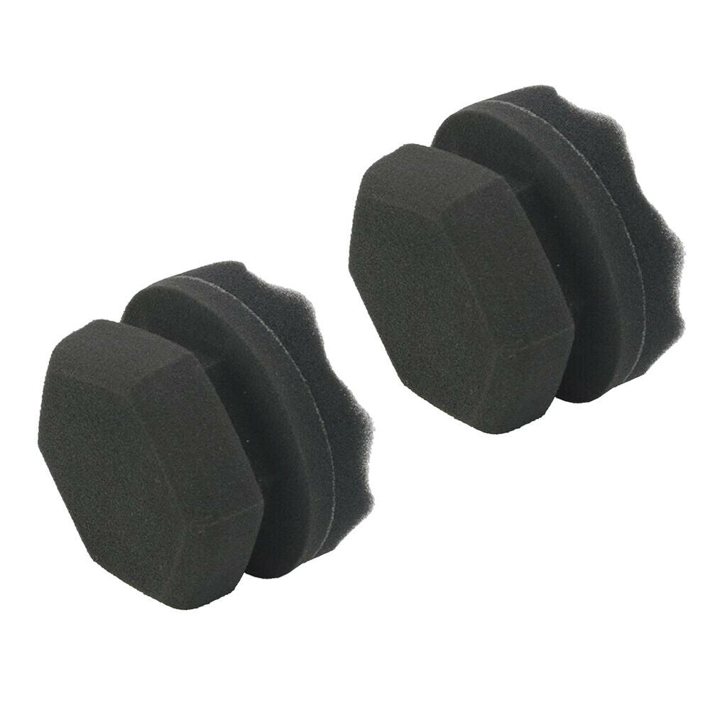 2x Tire Dressing Applicator Grip Soft Waxing Car Sponge Pad Car Polisher 8cm