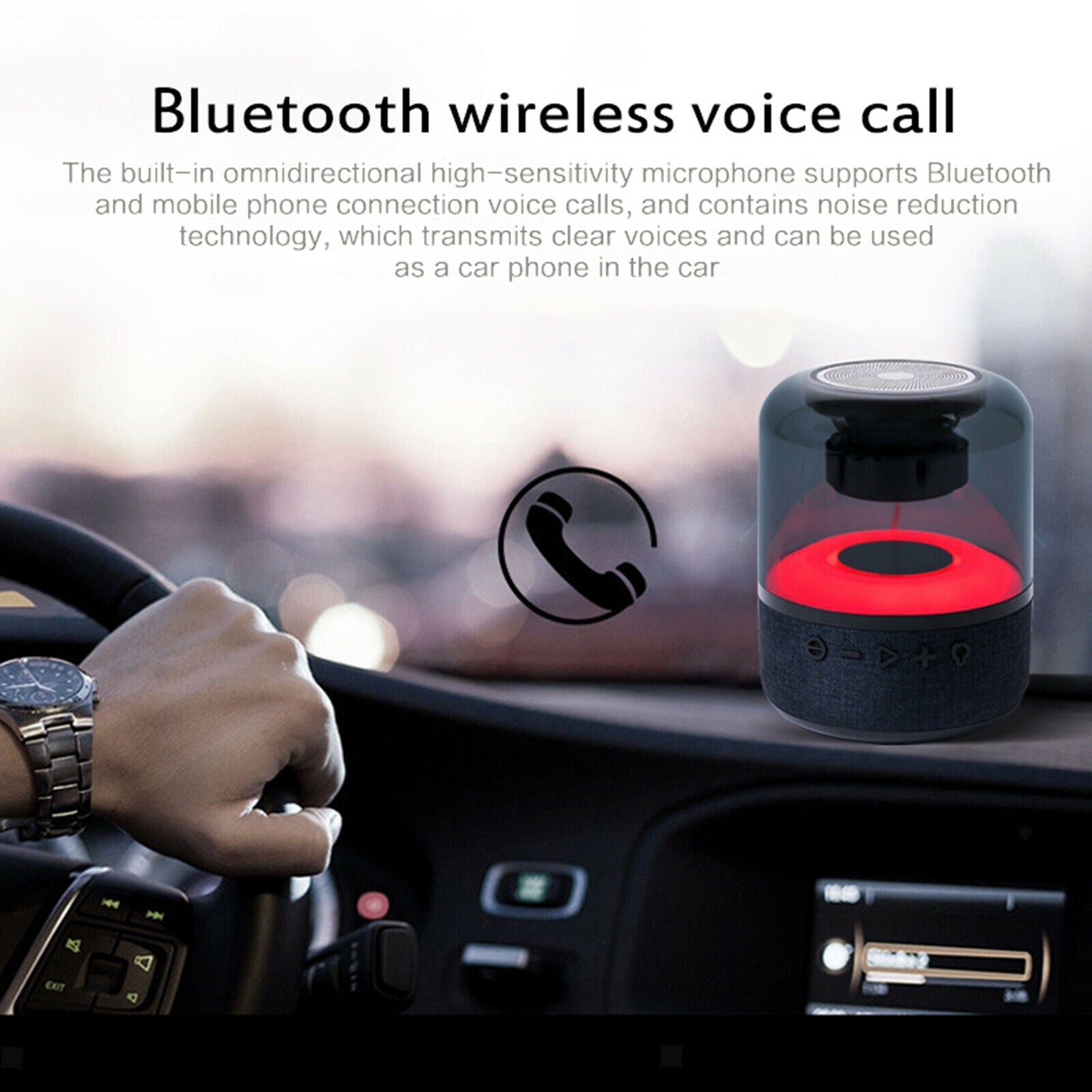 Mini Crystal Glass Music Wireless Bluetooth Speaker w/LED lights HIFI sound