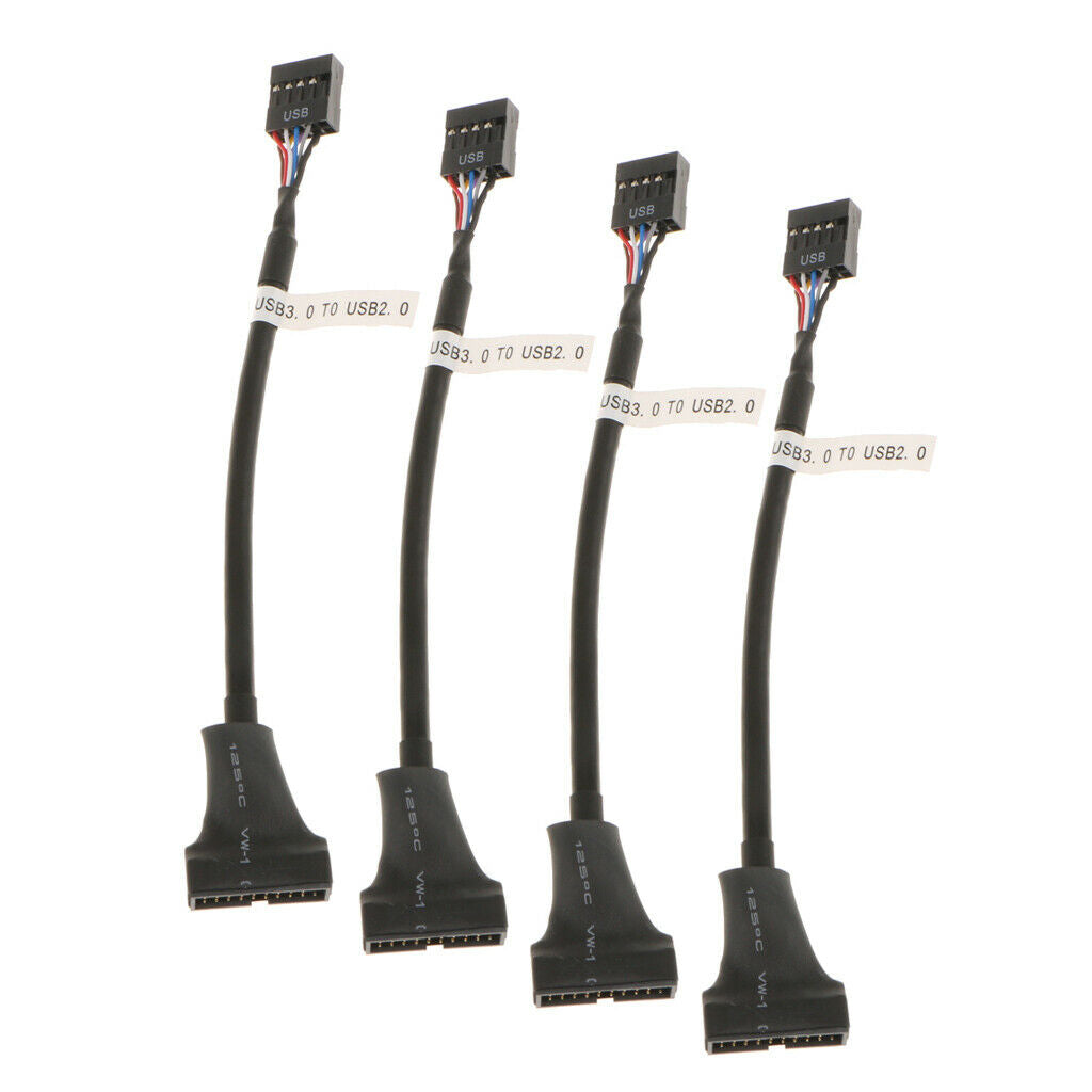 4Pcs USB3.0 20-pin to USB 2.0 Motherboard 9-pin Internal Cable Adapter Connector