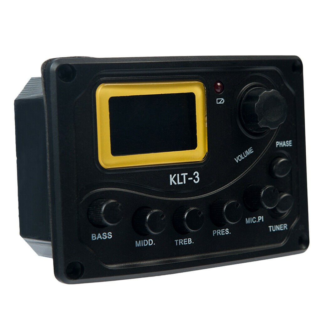 KLT-3 Acoustic Guitar Bass EQ Preamp with Micphone Tuner 4 Band Equalizer