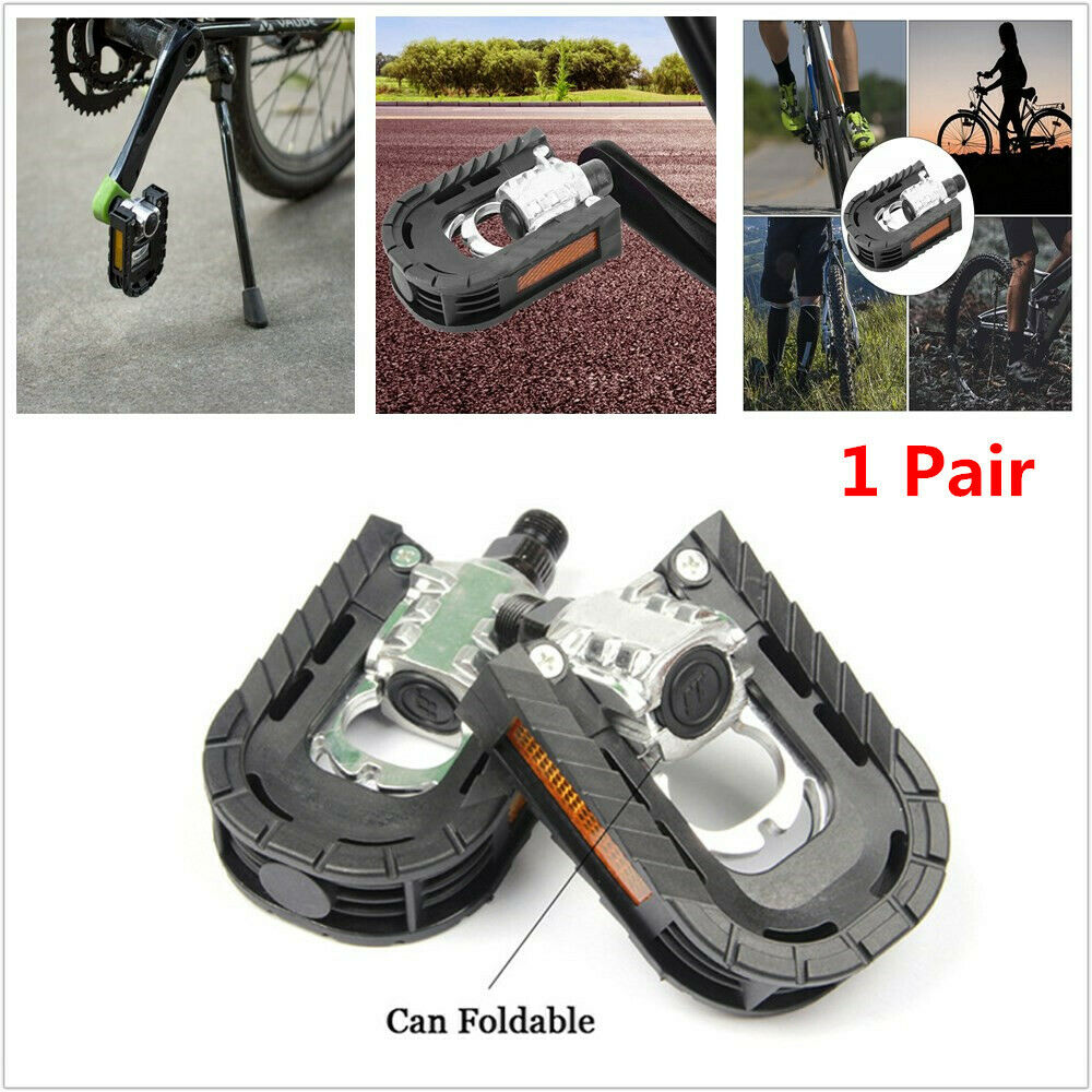 Pair of Aluminum Alloy Bicycle Pedals Foldable for Mountain Road Bike Cycling