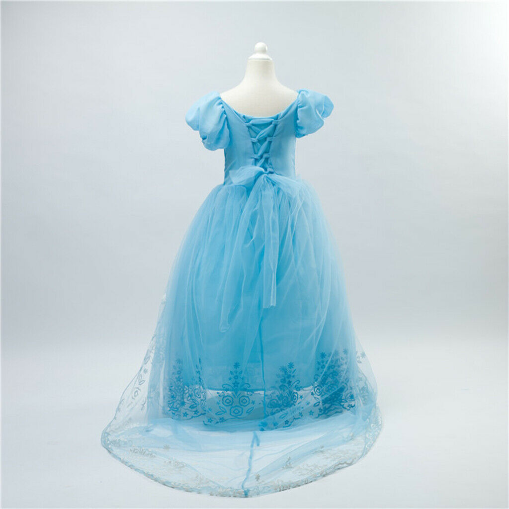 Princess Flower Girls Long Pageant Tulle Wedding Prom Party Gown Dress 110cm