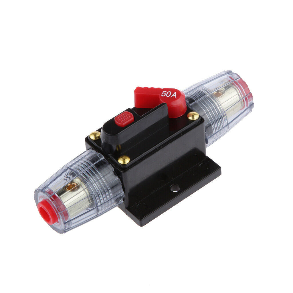 2x 12-24V Car Auto Boat Audio Fuse Holder 50A&20A Auto Reset Circuit Breaker