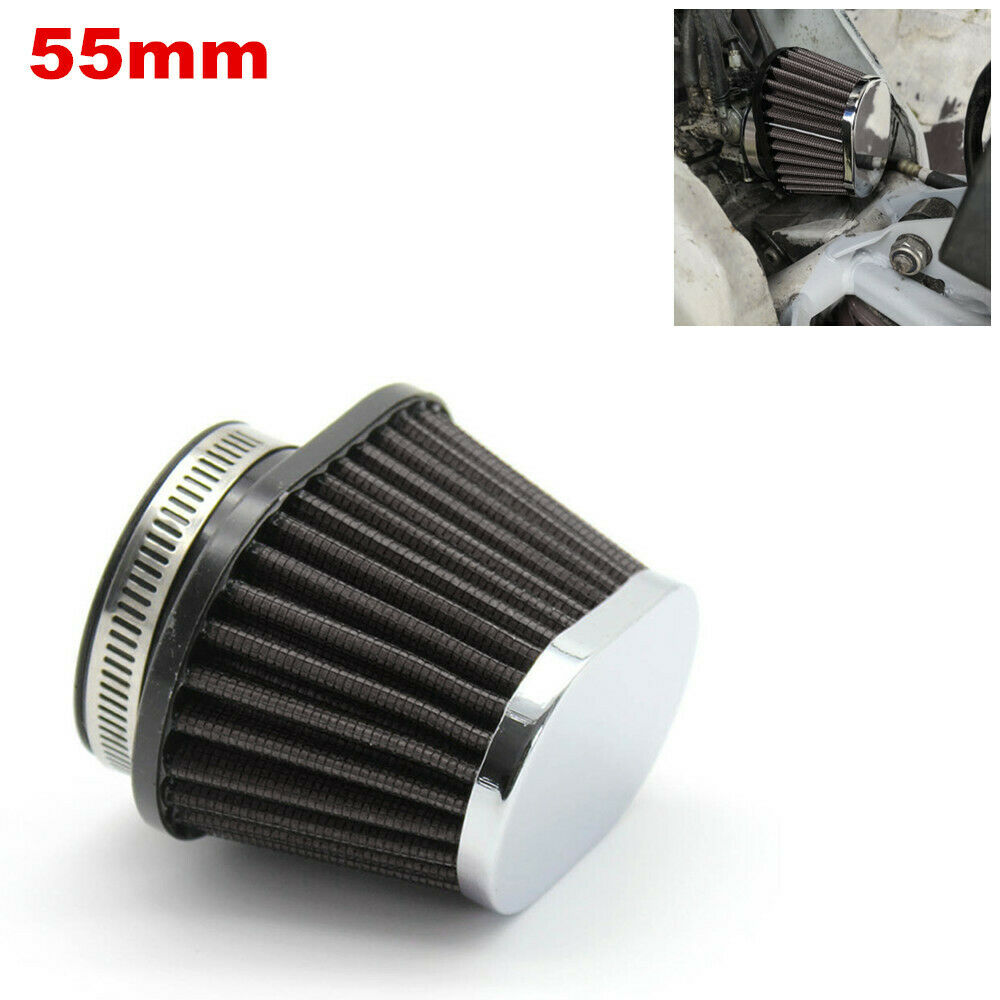 55mm Motorcycle Air Filter ATV Carburetor Pod Cleaner Oval Intake Tube Universal