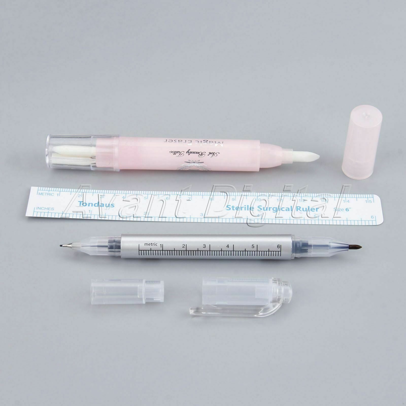 Makeup Tool Tattoo Marking Pen Lip Eyebrow Measuring Ruler Marker Remover Pen