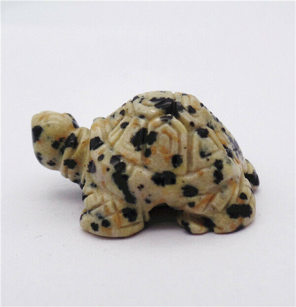 38x25x17mm Natural Dalmation Jasper Carved Tortoise Decoration Statue HH7913
