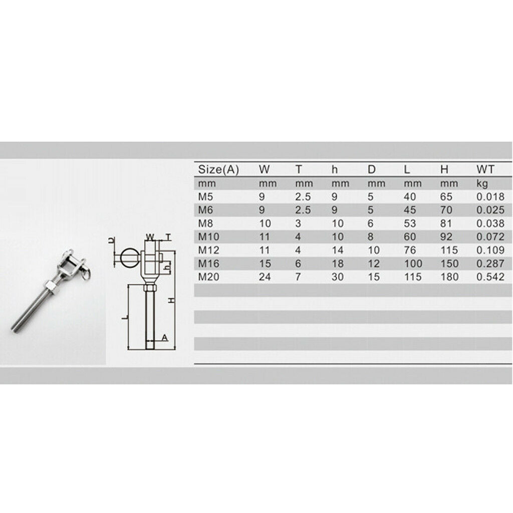 Stainless Steel Turnbuckle Bottle Screw Jaw Open Bolt with Nut M16 (316)