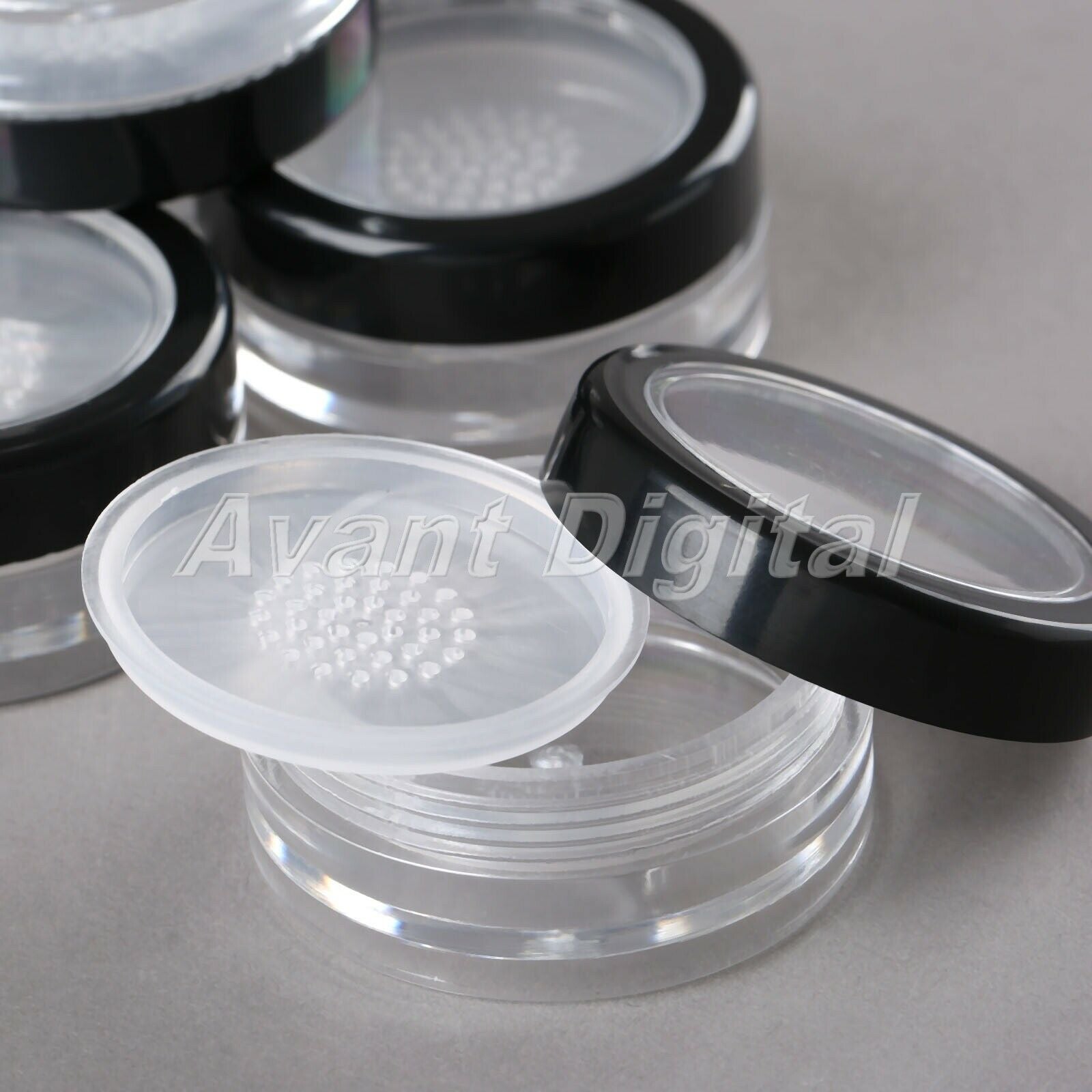 5pcs 10ml Plastic Nail Art Mini Powder Bottle Empty Cosmetic Jar Beauty Tool Set