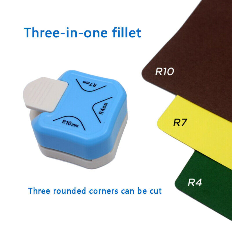 3 In1 Mini Corner Trimmer Durable Rounder Punch R4/R7/R10mm Round Paper CuttFCA