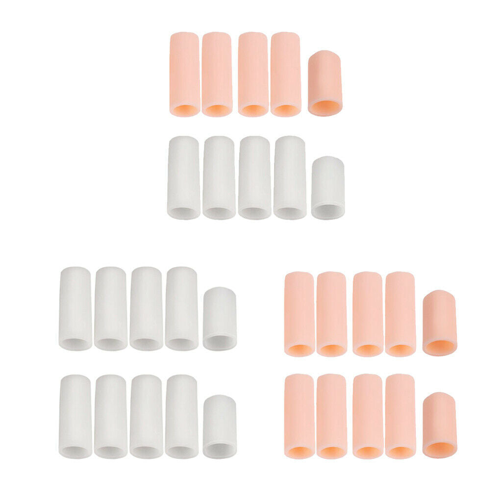 20 Pieces Silicone Toe Finger Caps Covers Sleeves Hammer Toes Protector