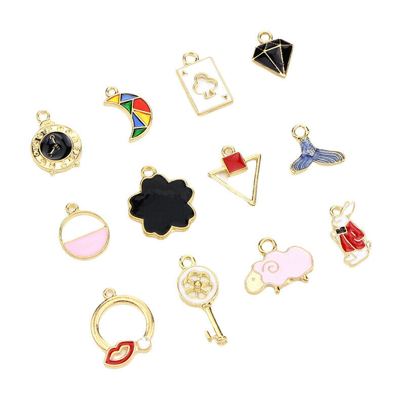 30Pcs/Set Mixed Style Metal Enamel Charms Pendant DIY Jewelry Finding Crafts Ad