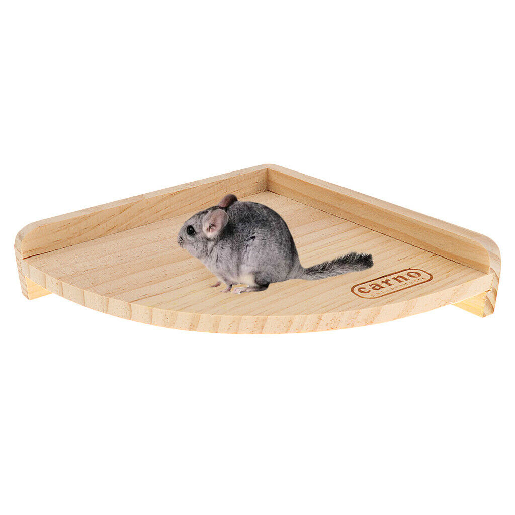Fan-shape Wooden Platform Stand Perch for Hamster Small Animal Bird Cage