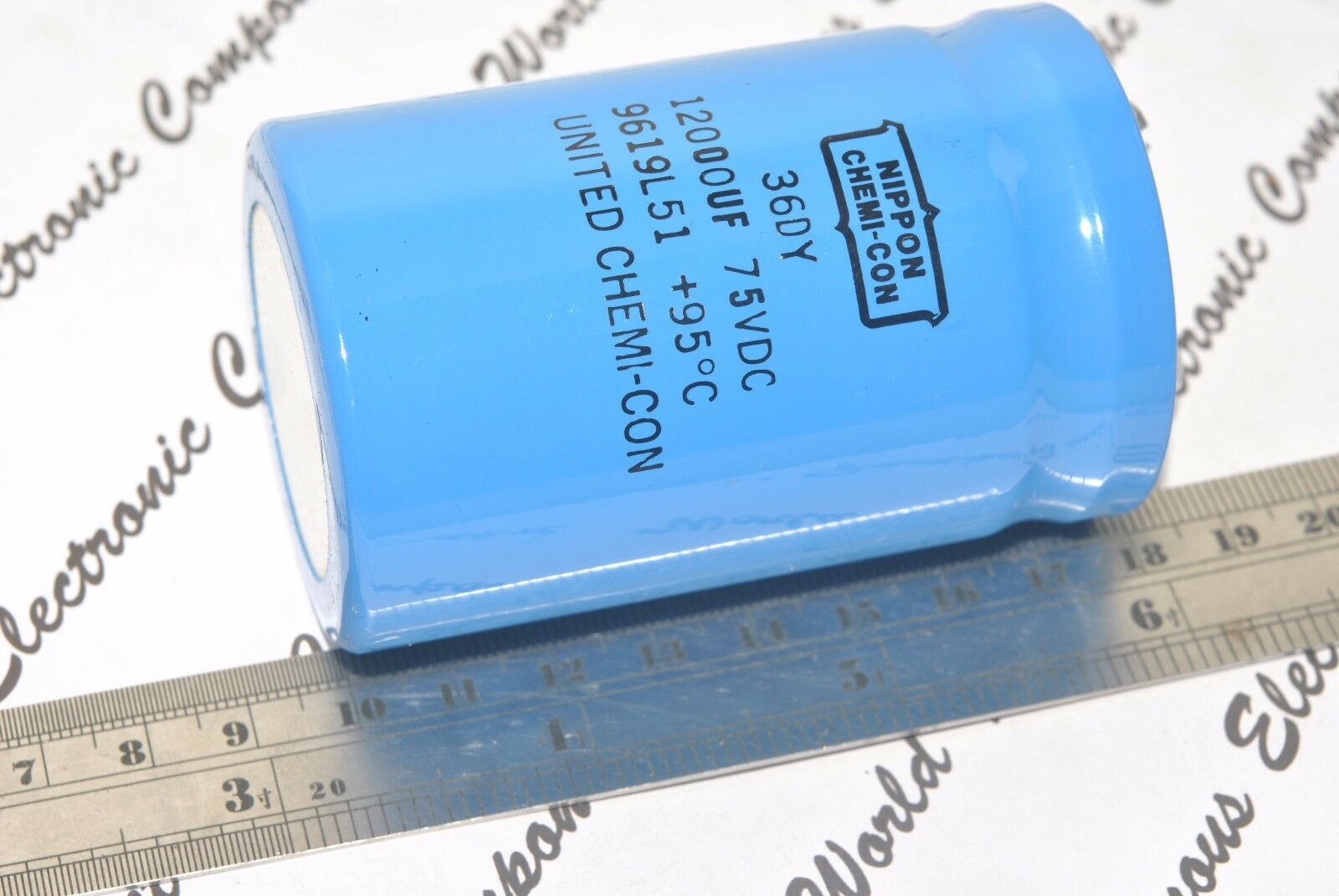 1pcs - NIPPON CHEMI-CON 12000uF 75V 36DY Screw Terminal Aluminum Capacitor