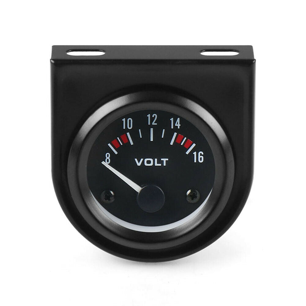 2"52mm Universal Voltmeter 8-16V Volts Gauge White Light Voltage Gauge Car Meter