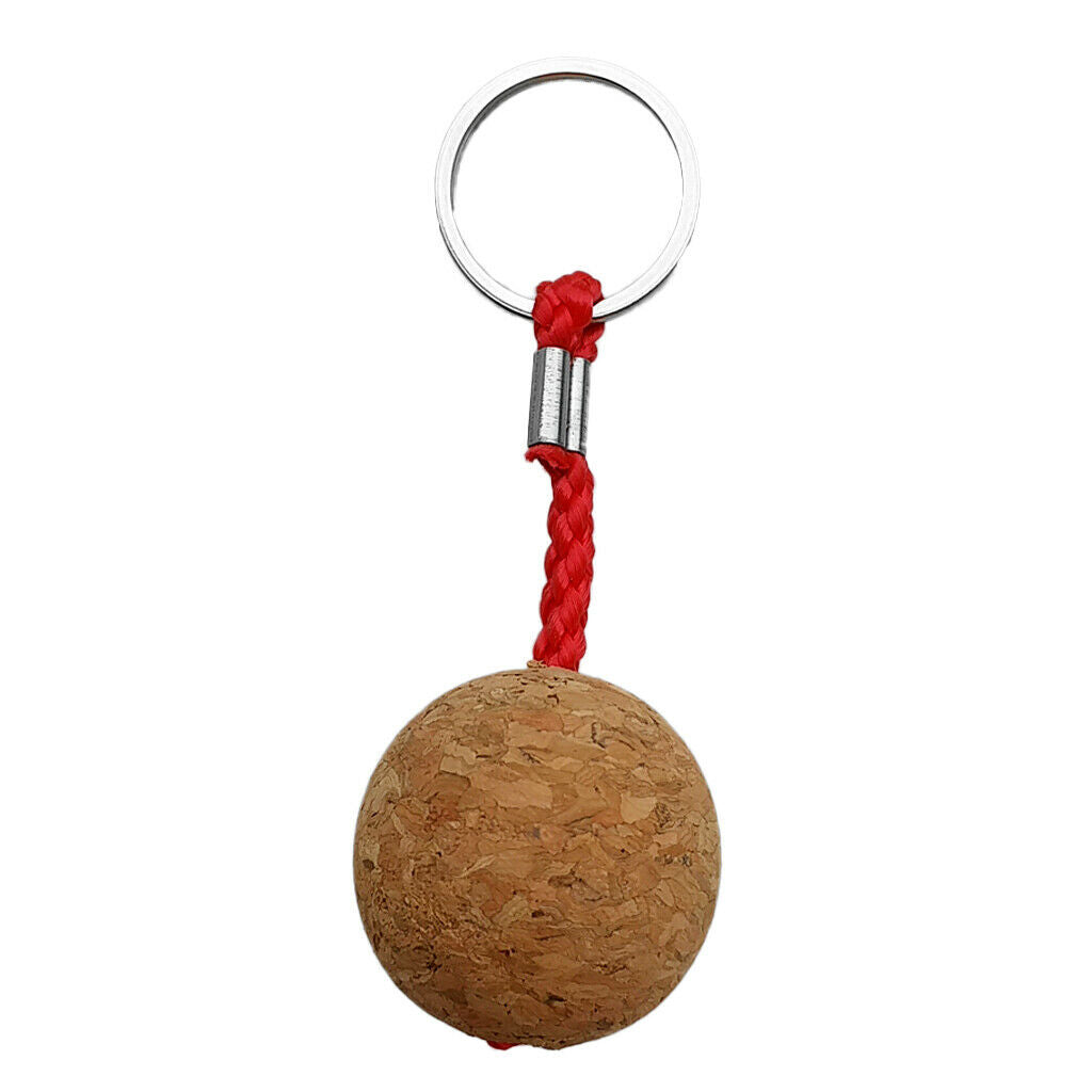 Safety 35mm Floating Cork Keyring Single Ball Key Ring Keychain Marine Sailing