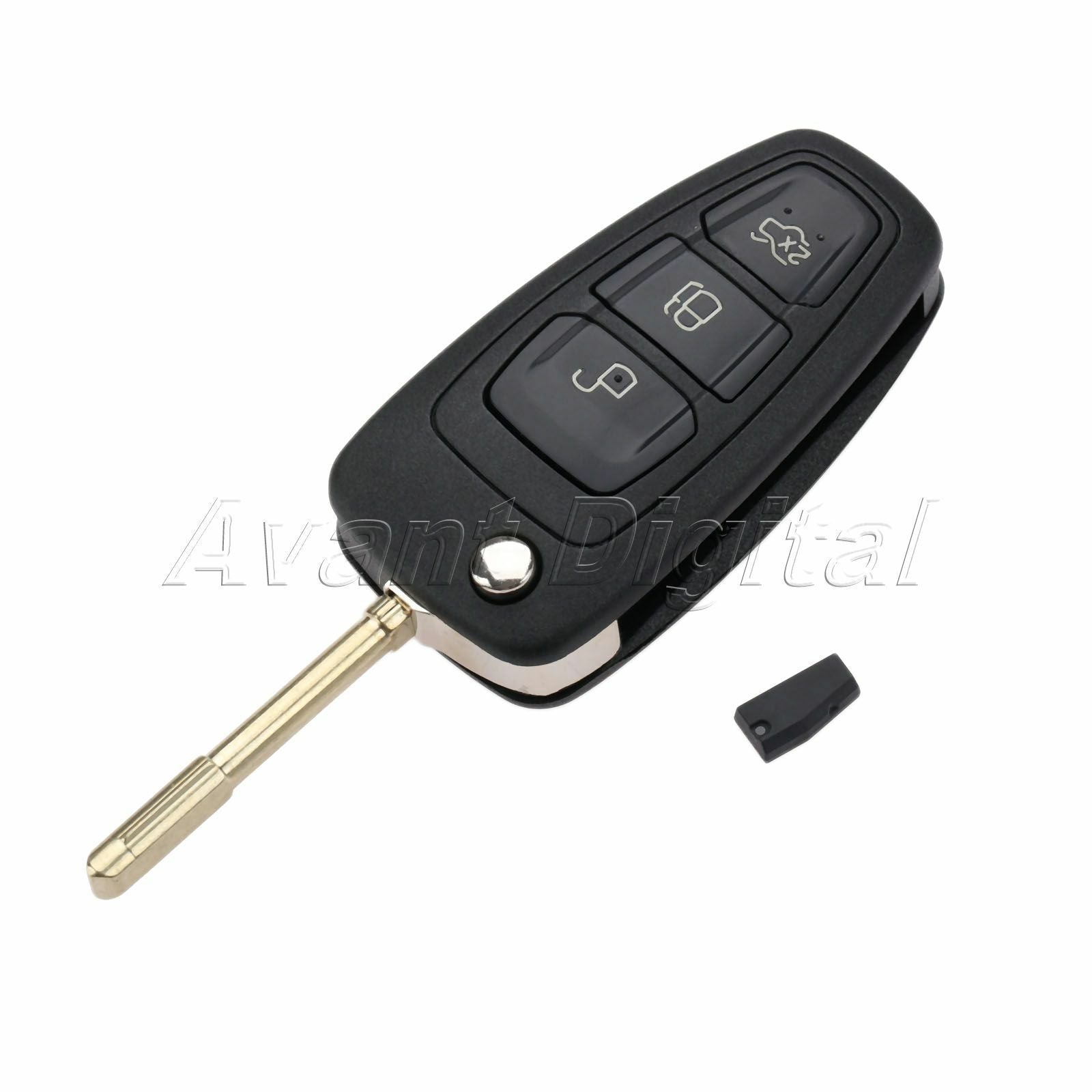 1Pc Remote Key Fob 3 BTN 433MHz 315MHz Folding/Flip Fit For Transit 2000-2006