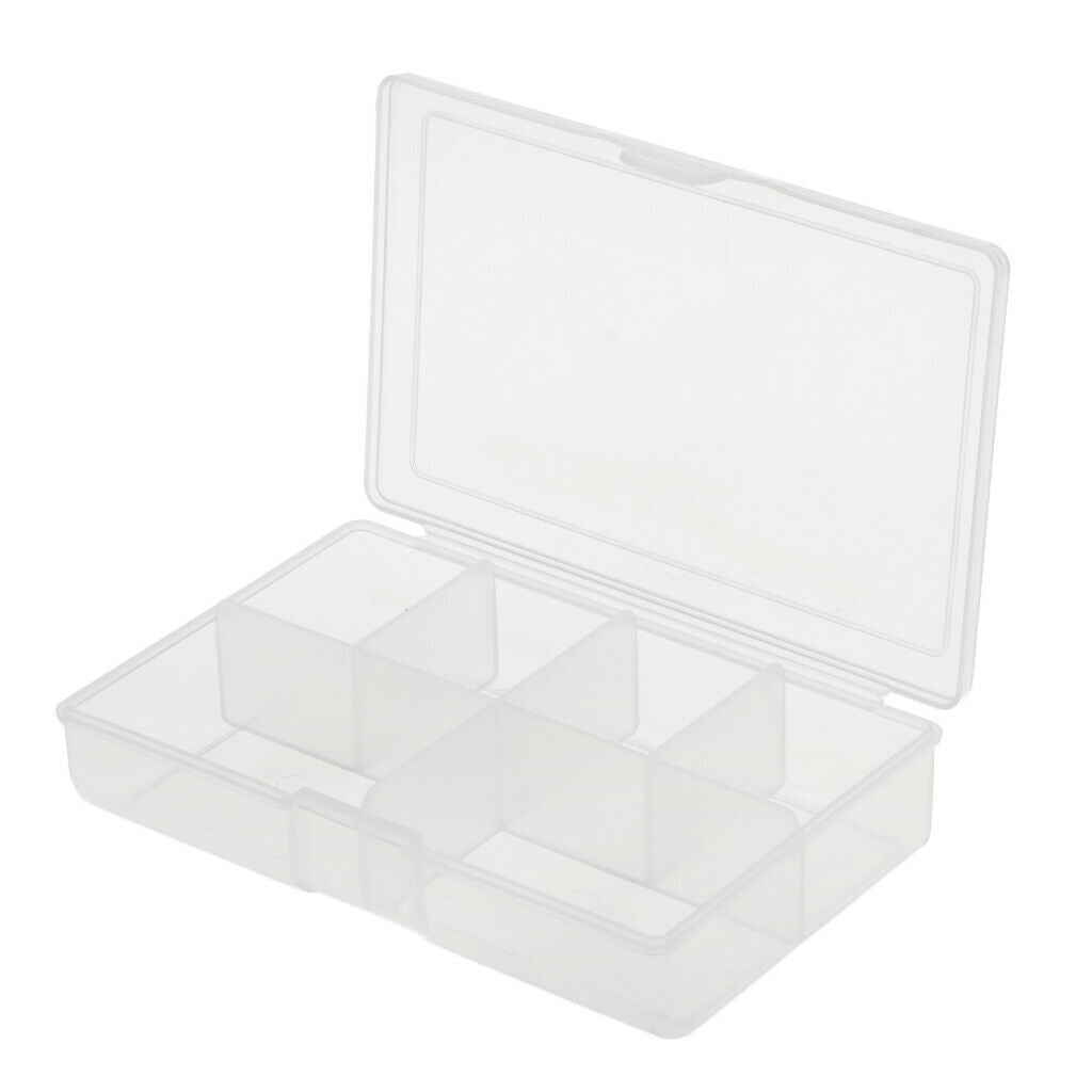 Transparent Fishing Lure Box 6 Grids Fishing Beads Snaps Jig Container Case