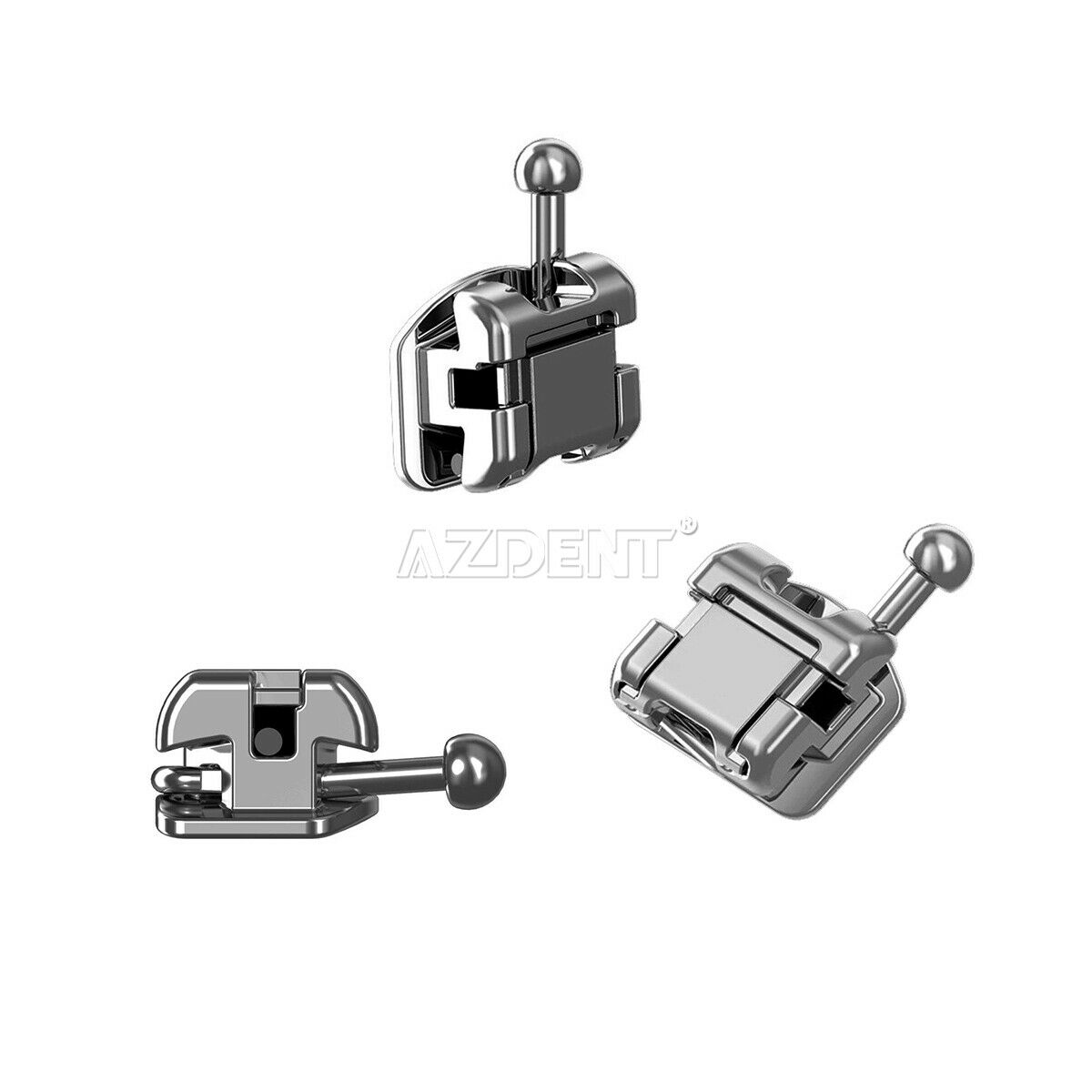 3 X AZDENT Dental Ortho Self-Ligating Brackets MBT 022" 345 Hook & Buccal Tube