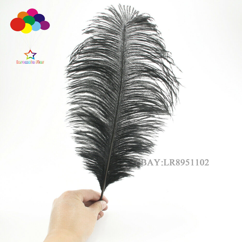 50 pcs 8-10inch balck ostrich feather plumes for wedding centerpieces decor