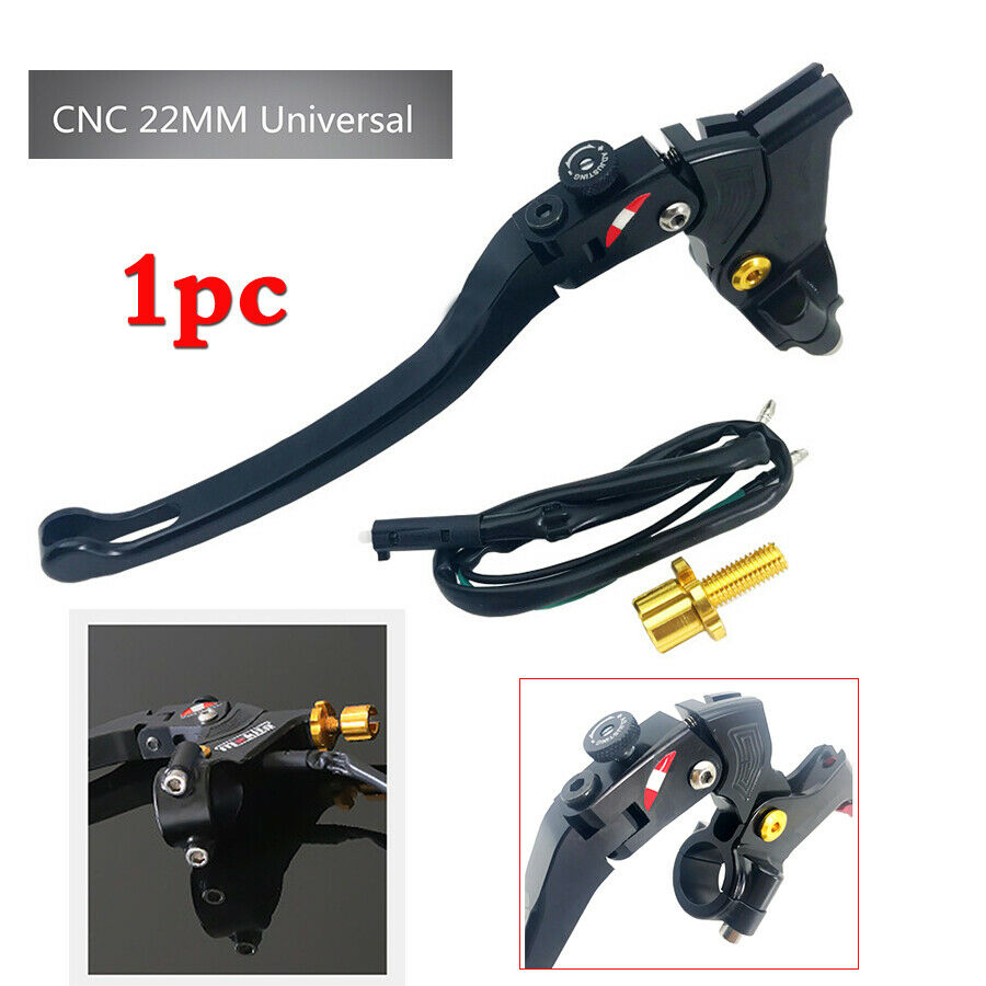 1pc Black Motorcycle Cable Clutch Lever Perch Brake Lever CNC For 22mm Handlebar