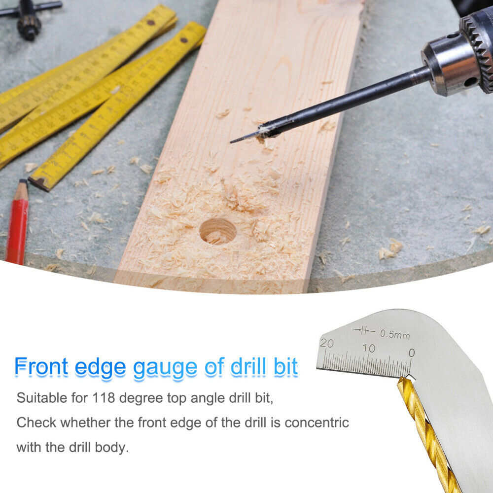 118 Degree Twist Drill Bits Angle Gage Grinding Center Gauge Sharpening Tool LIN