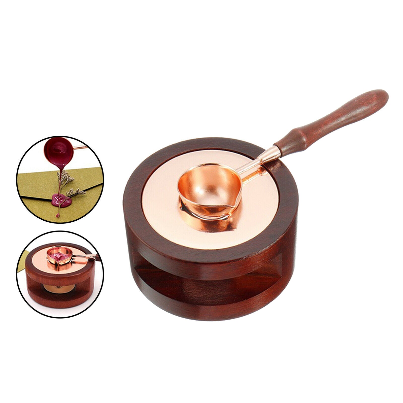 Retro Sealing Stamp Wax Seal Stamp Warmer Stove Melting Spoon Kits Tool