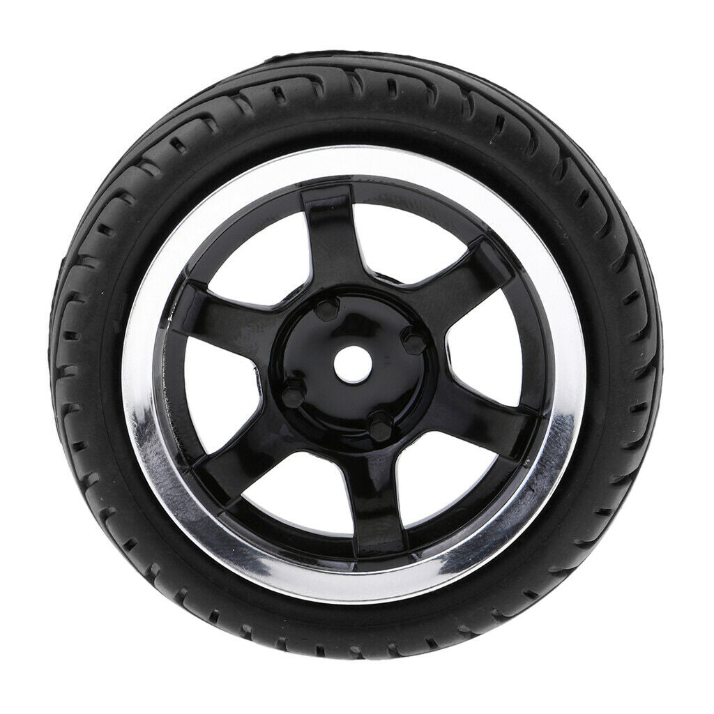 4 Pieces RC Vehicle Wheels Tire Rim Set 12mm Hexagon for 1/10 on Road Car Parts