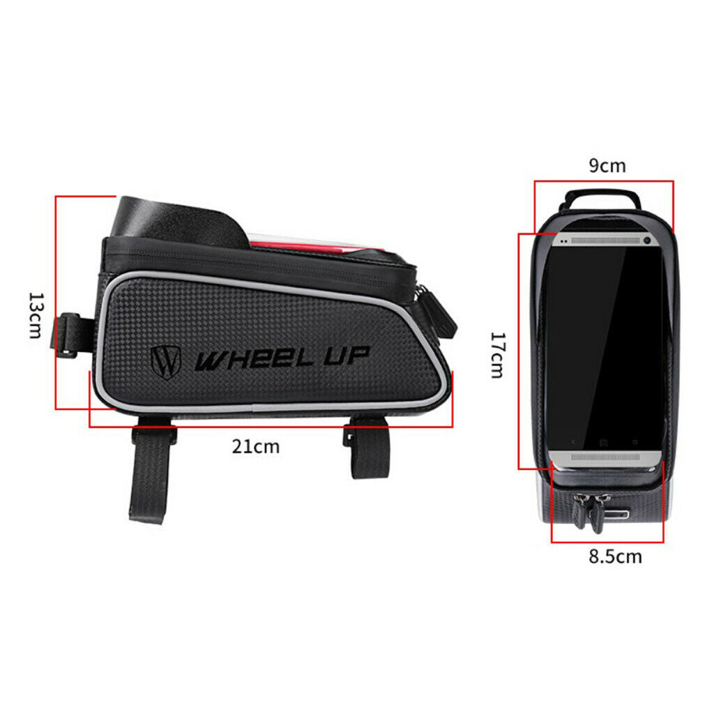 Bicycle Cycling Bike Frame Front Tube Waterproof Mobile Phone Bag Holder Black