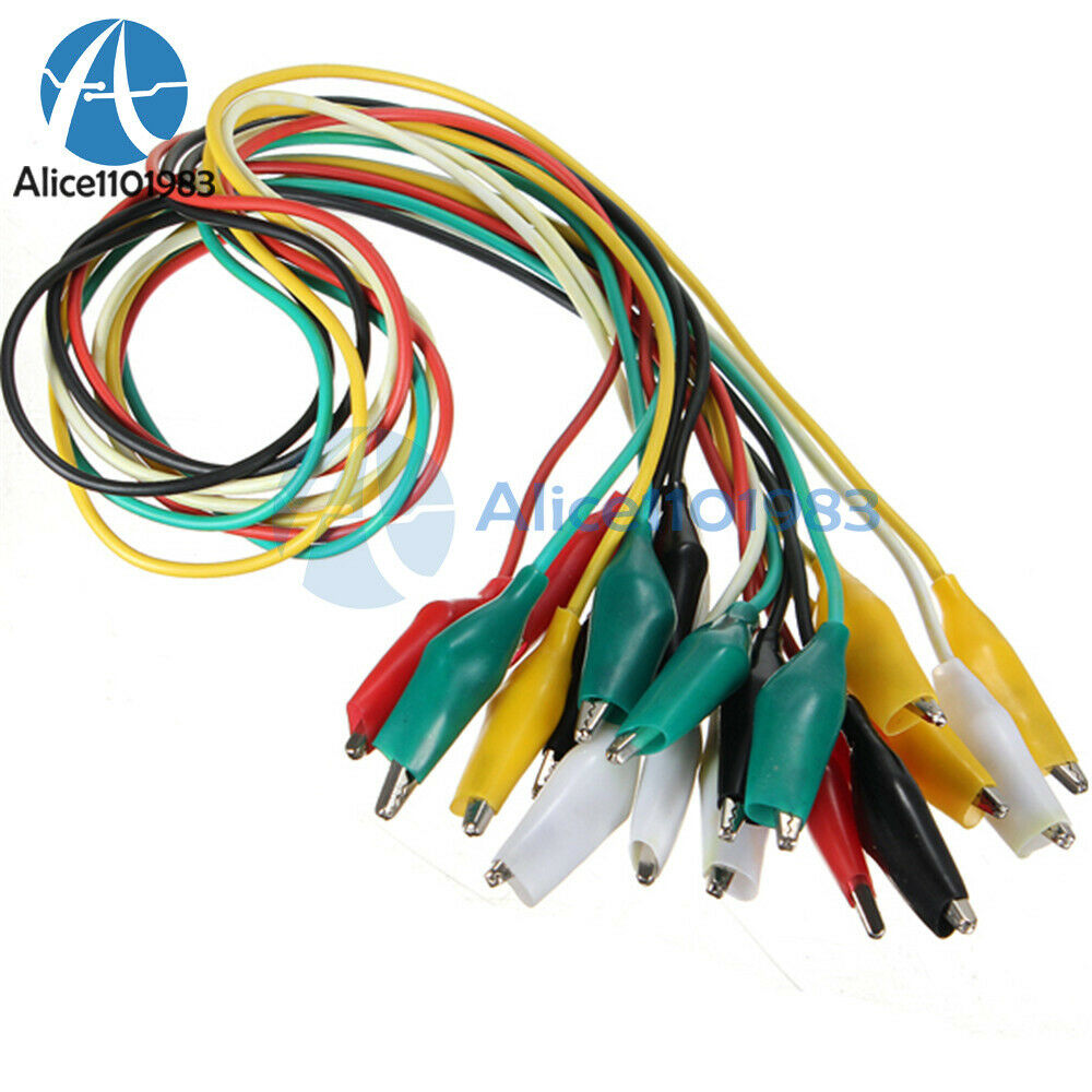 50PCS 50cm Double-ended Crocodile Clips Cable Alligator Jumper Wire Test Leads