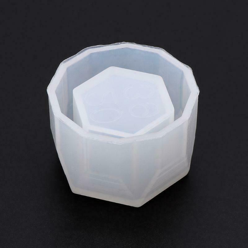Small Hexagon Flowerpot Silicone Mould Storage Box DIY Handmade Making Crafts