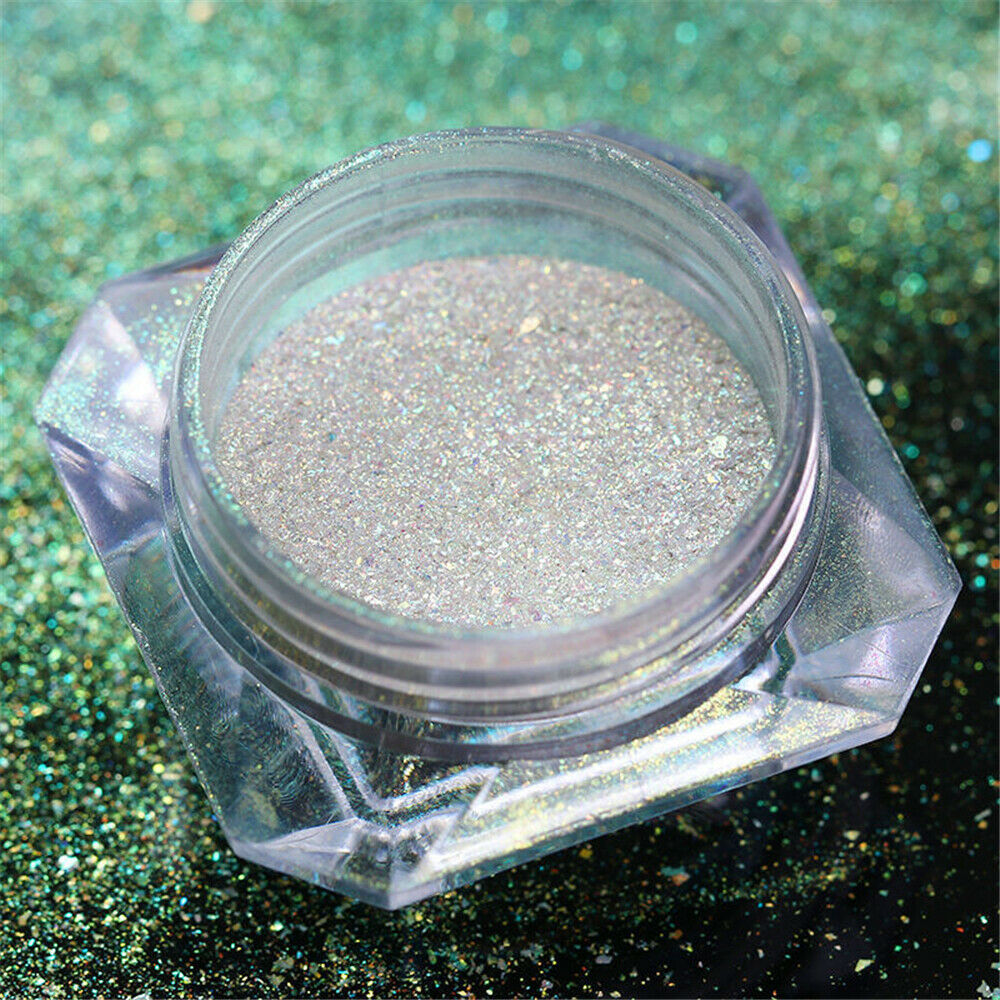 US Hot DIY Nail Art Pigment Glitter Mirror Mermaid Chrome Powder Dust Gel Polish