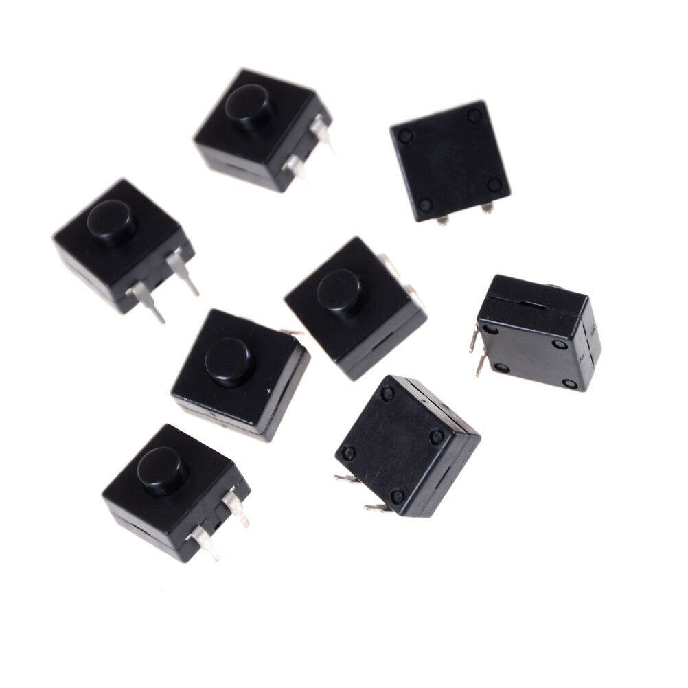 10X Set 12x12x9mm Latching Tactile Push Button Switch Tact SMD PCB 2-pin D.l8