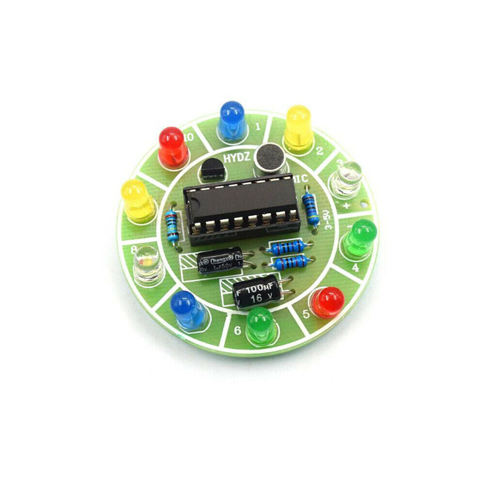 CD4017 colorful voice control flowing LED light diy kit electronic manufacturing