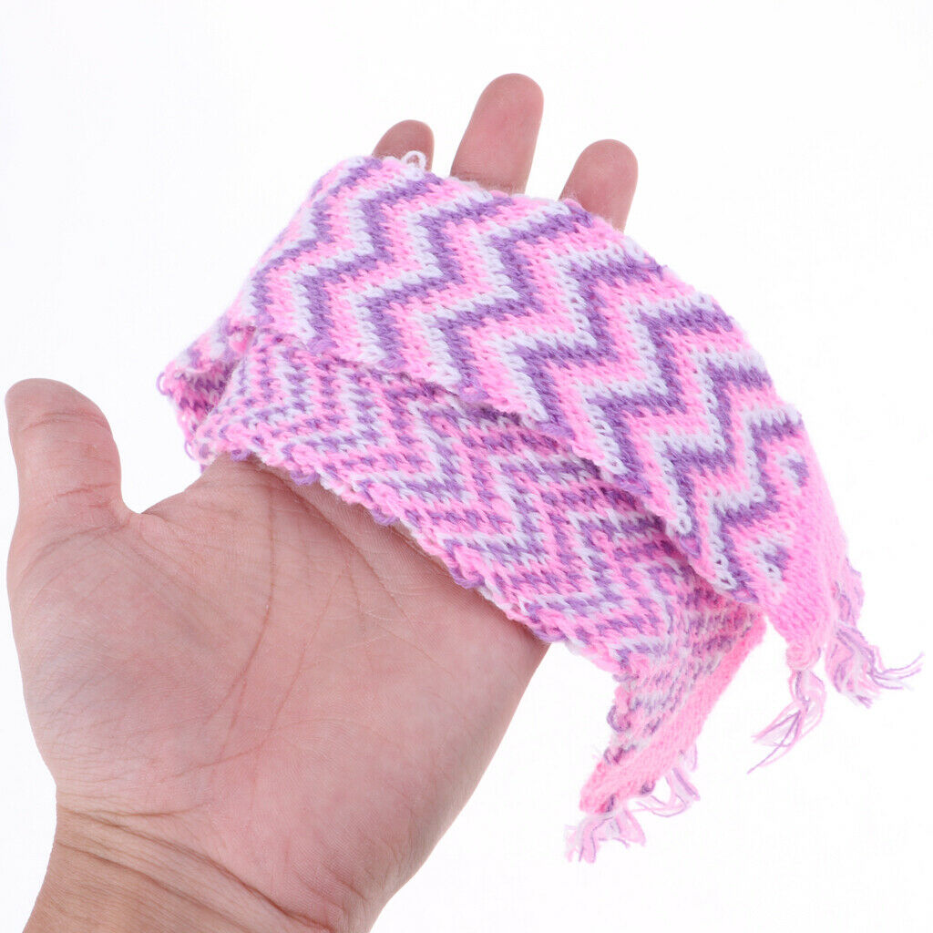 Lovely Hand Knitted Scarf with Striped Tassels for 18 Inch American Wrist AG