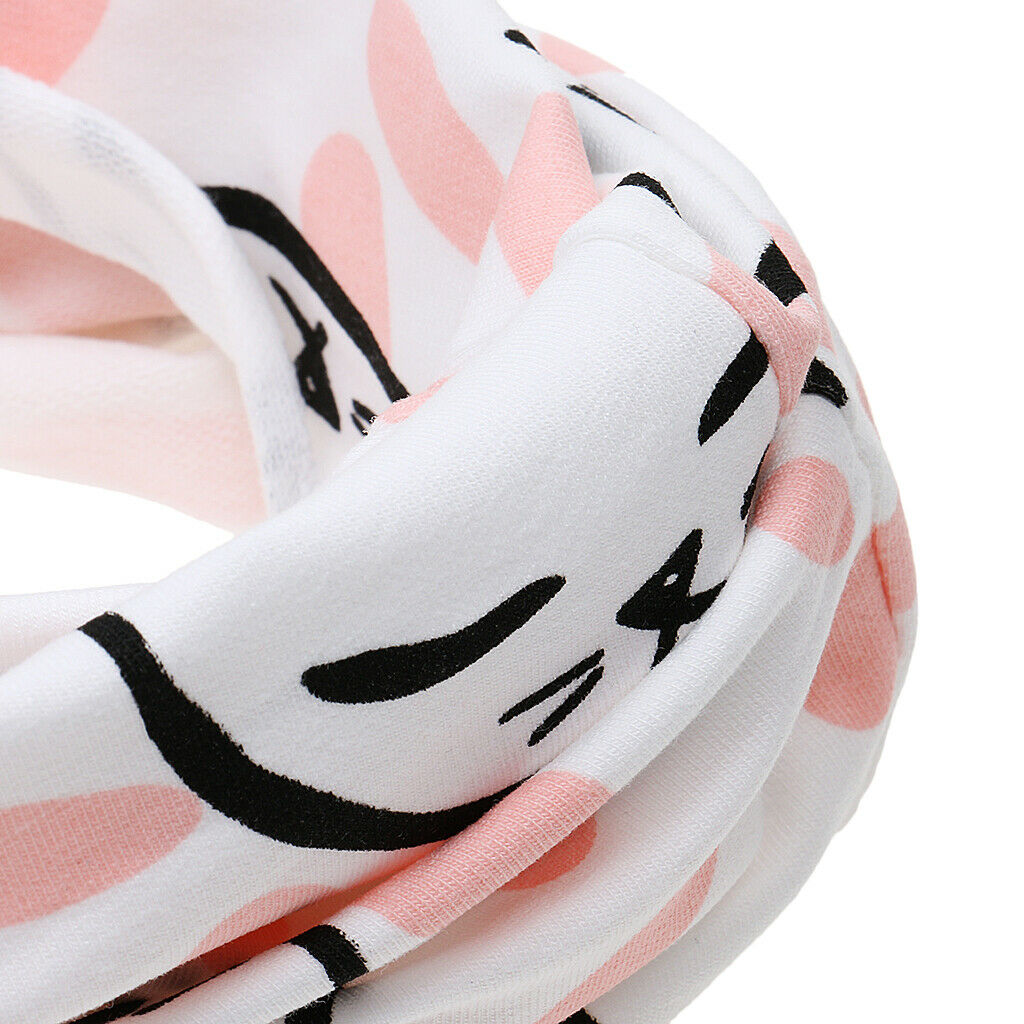 Kids Baby Toddler Scarves Neck Wraps Ring Scarf Shawl Neckerchief(Pink Cat)