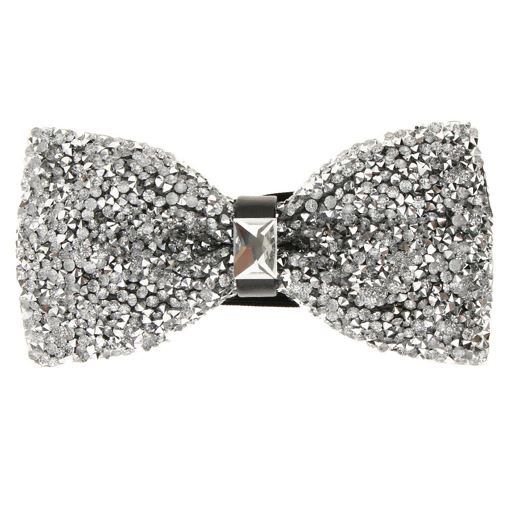 Men Shiny Adjustable Crystal Rhinestone Wedding Party Bow Tie Tuxedo Bowtie
