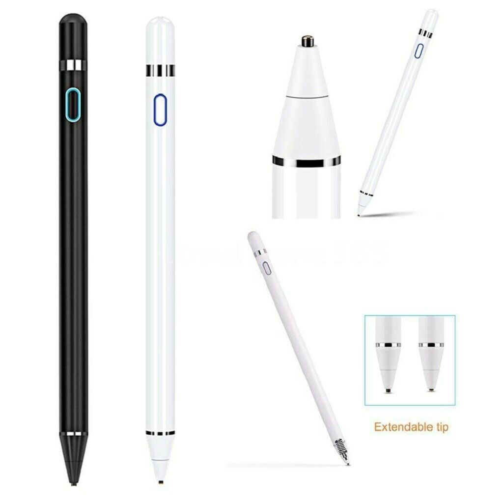 White Replacement Stylus Pen Pencil Rechargeable 1.5mm Fine Tip Universal