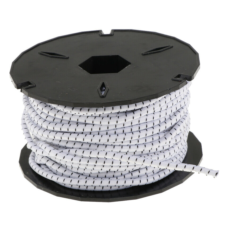 2X Elastic Bungee Cord Kayak Boat Marine Heavy Duty Shock Rope Tie Down White