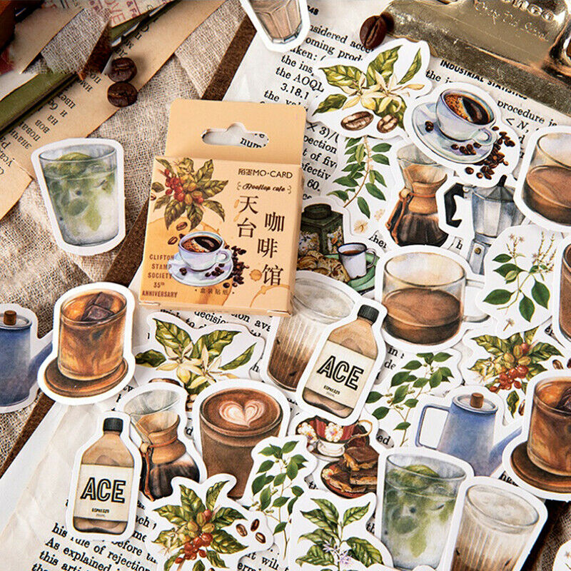 46Pcs Decorative Stickers Scrapbooking Label Diary Stationery Album Sti R.l8