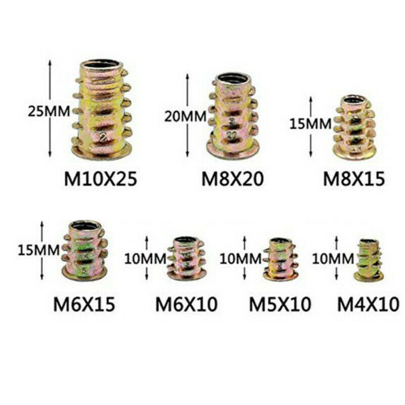 100PCS M4/M5/6/M8/10 Screw-in Thread Flange Insert Nut Bolt Fastener Connector