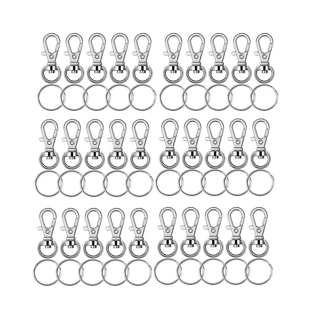 50 sets of metal twist lanyard twist locks for split key rings