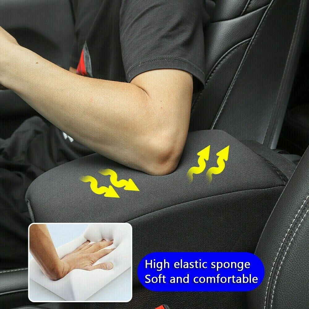 Black Armrest Box Cushion Mat Console Pad Liner Cover For Wrangler JL JT 18+ CN