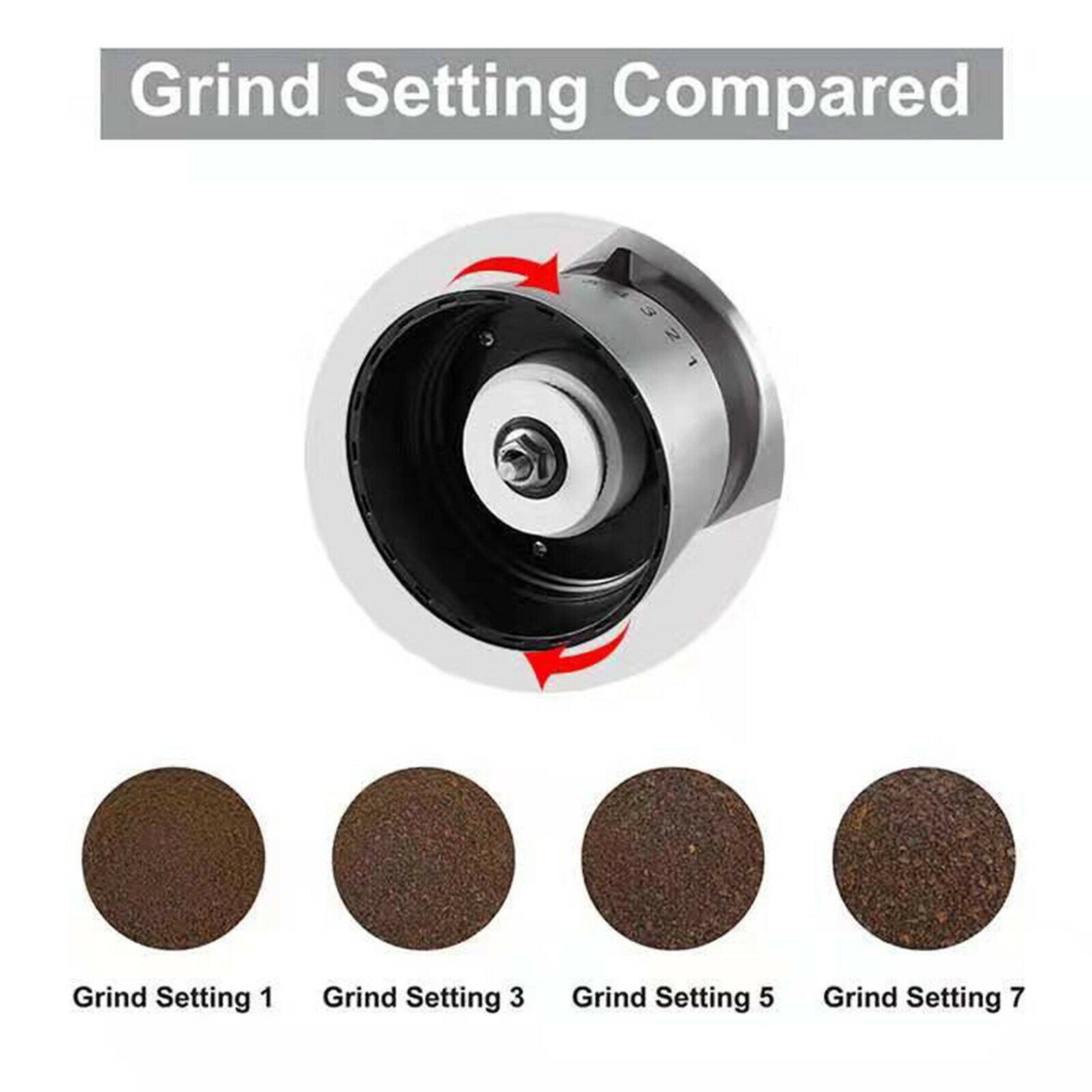 Durable Portable Manual Coffee Grinder with Adjustable 8 Setting Hand Mill for